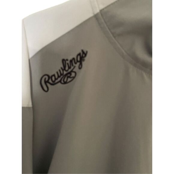 Rawlings Mens Colorblock Mock Neck Half Zip Windbreaker Jacket Gray Size 2XL - Picture 3 of 12
